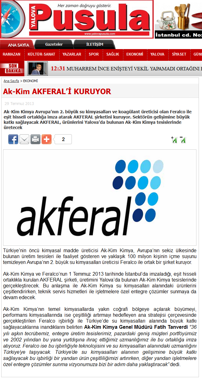 Akkim Akferal’i Kuruyor / Yalova Pusula / Temmuz 2013