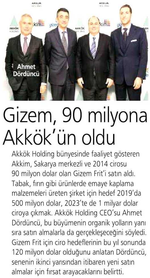 Akkim, Gizem Frit’i Satın Aldı / Habertürk / 12 Ocak 2015