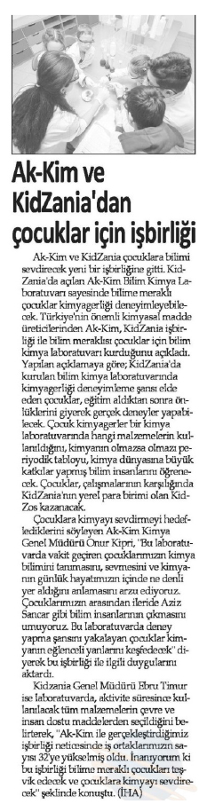 Akkim ve KidZania’dan çocuklar için işbirliği / İstanbul Gazetesi – 14 Mart 2017