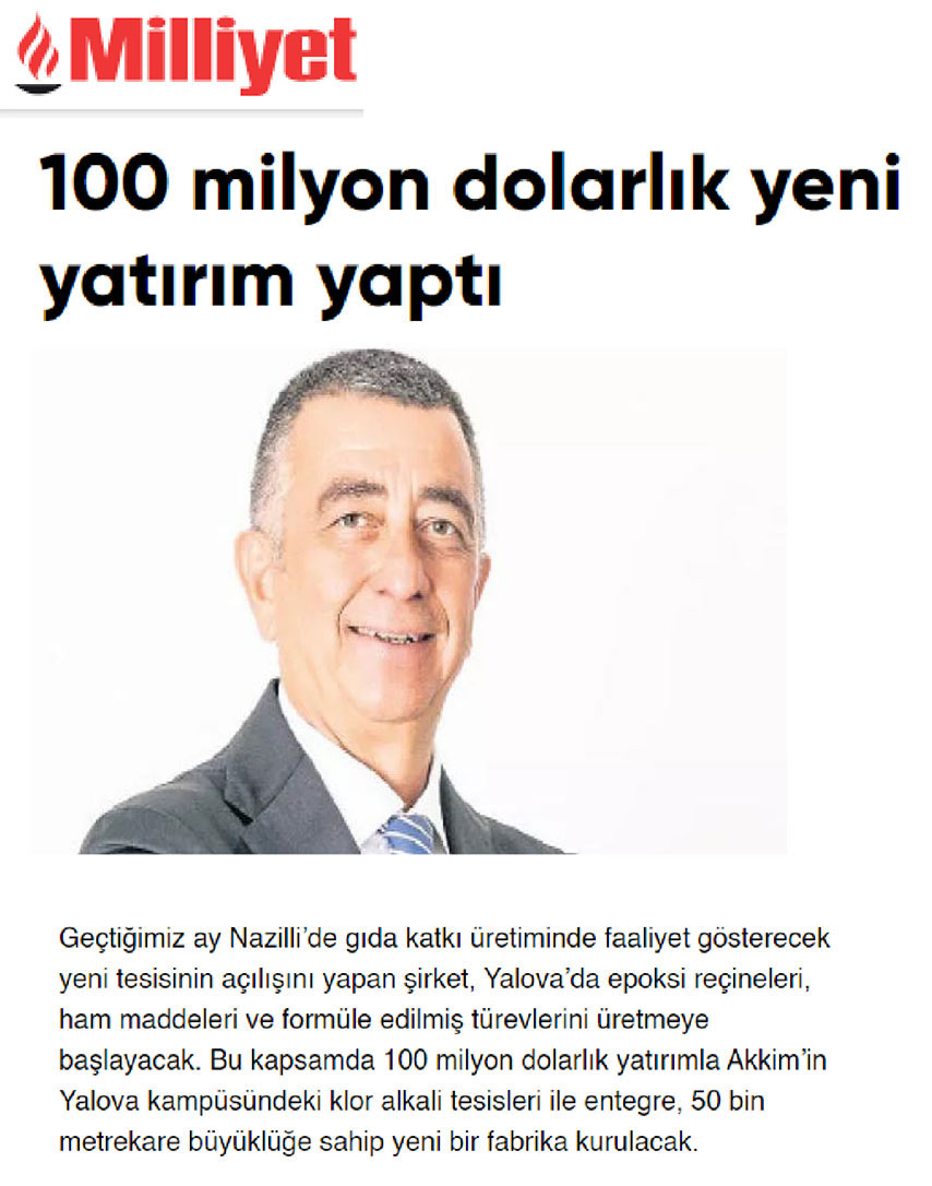 100 MLYON DOLARLIK YENİ YATIRIM YAPTI / MİLLİYET
