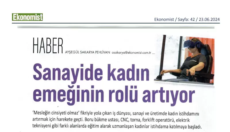 SANAYİDE KADIN EMEĞİNİN ROLÜ ARTIYOR / EKONOMİST – HAZİRAN 2024